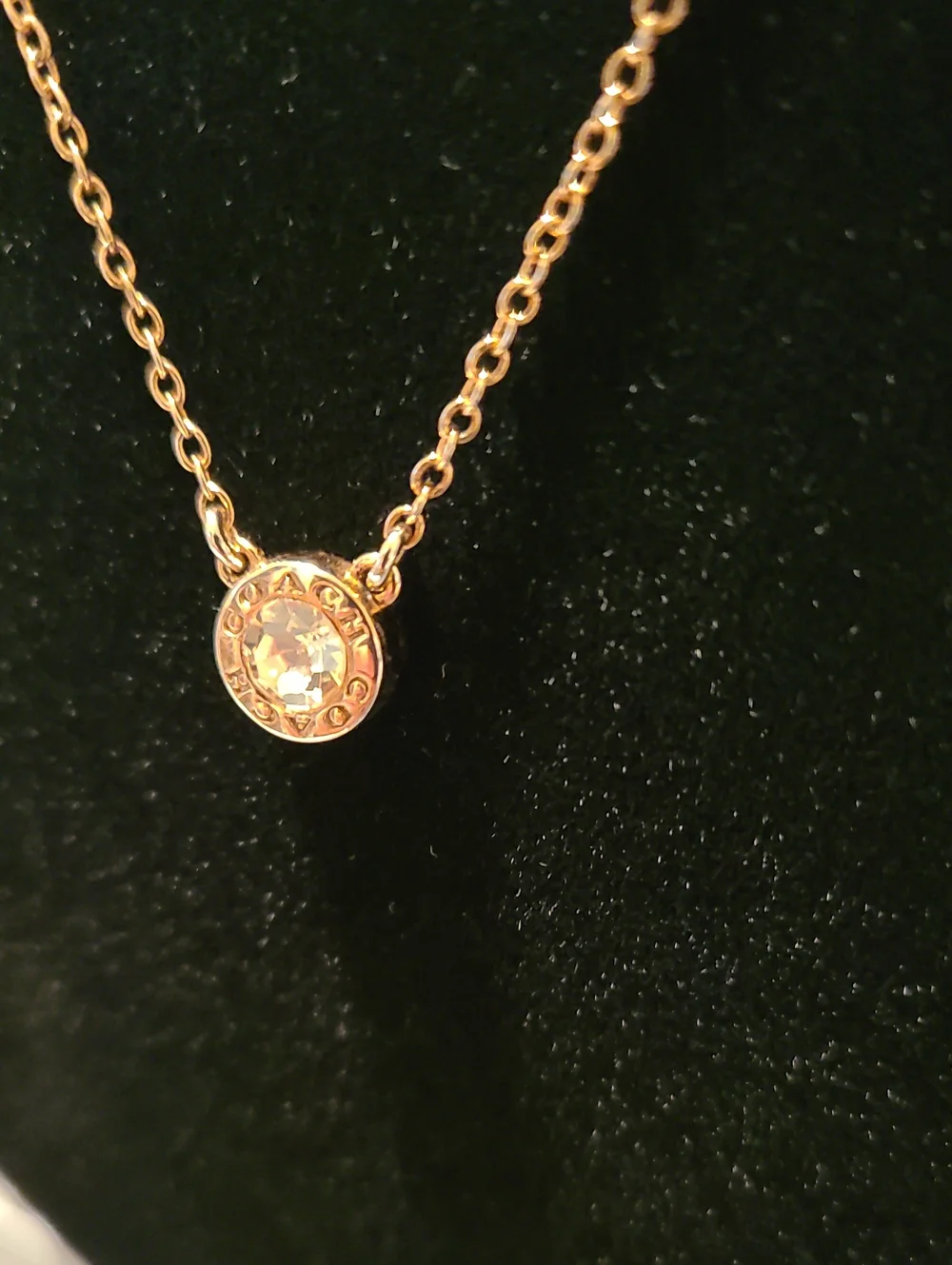 Coach Rose Gold Open Circle Pendant Necklace